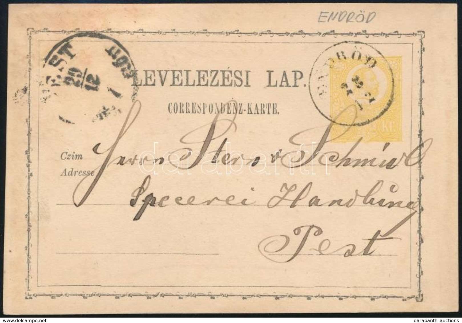 1871 Díjjegyes Levelezőlap / PS-card 'ENDRŐD' - Autres & Non Classés