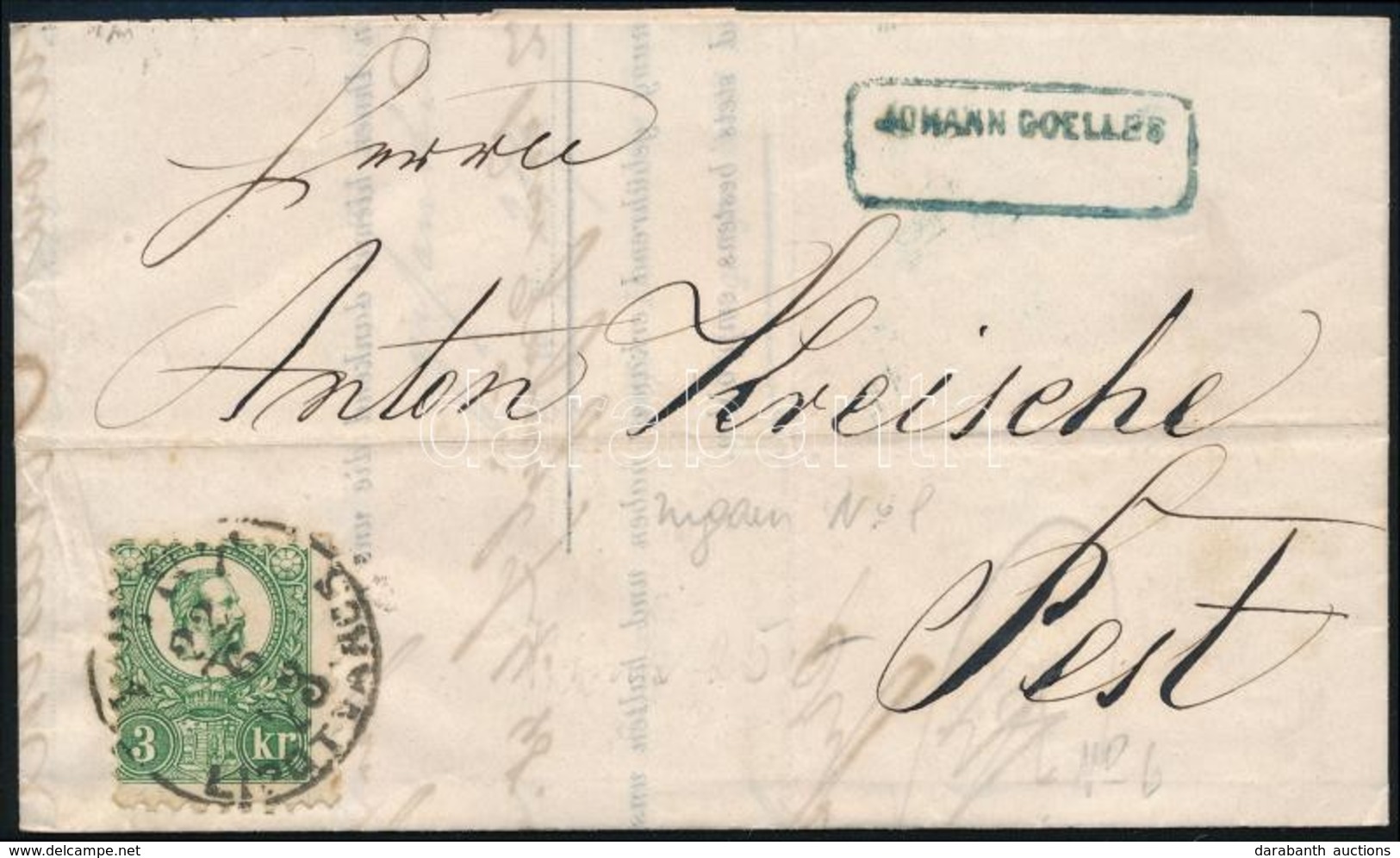 1873 3kr Helyi Levélen, A Levelet Mährisch Ostrauban írták / 3kr On Local Cover Written In Mährisch Ostrau 'PESTH / LIPÓ - Sonstige & Ohne Zuordnung