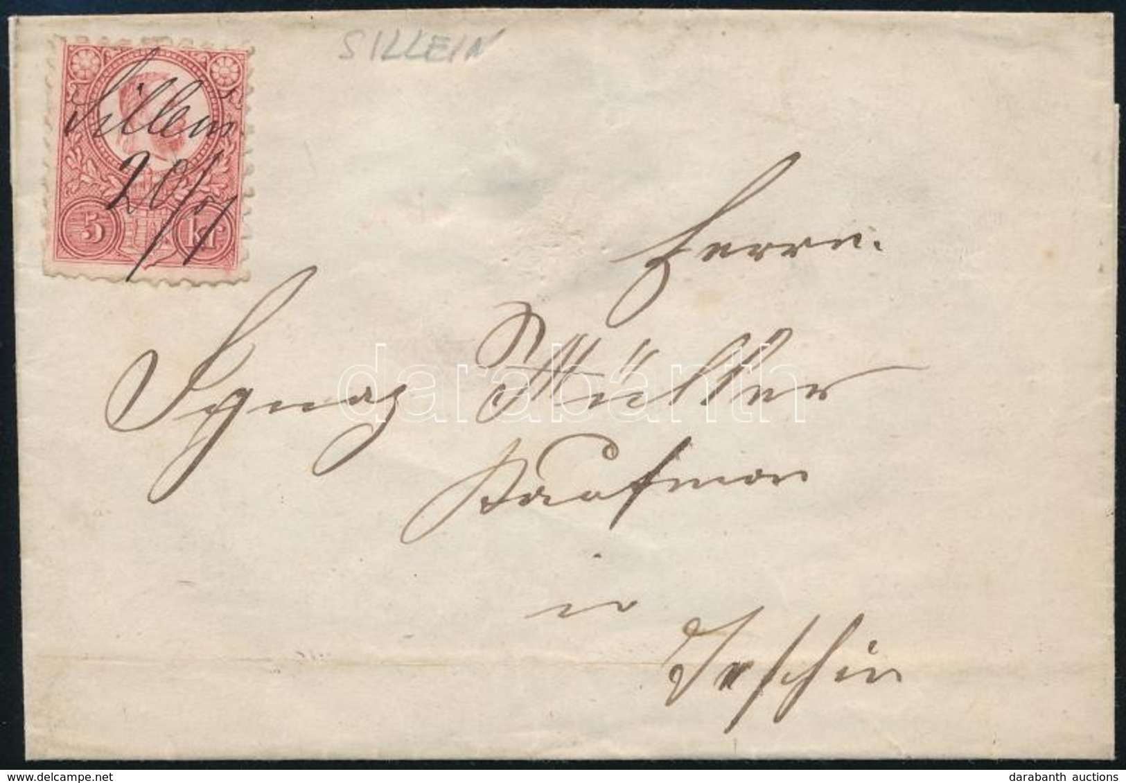 ~1873 5kr Levélen 'Sillein' Kézi érvénytelenítéssel / On Cover With 'Sillein' Handwritten Cancellation - Other & Unclassified