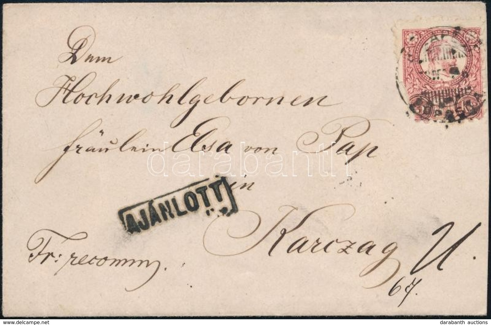 1873 Réznyomat 5kr és 10kr Ajánlott Levélen / On Registered Cover (5kr Sérült / Damaged) - Autres & Non Classés