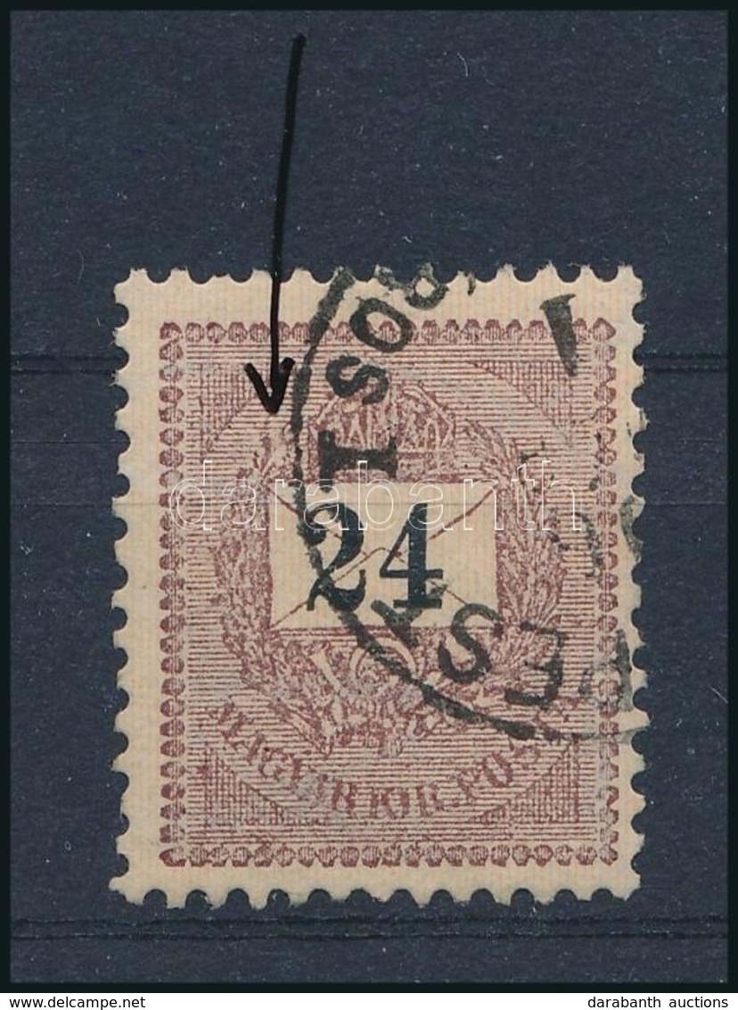 O 1889 24kr Fáklya Tévnyomattal / Plate Flaw - Andere & Zonder Classificatie