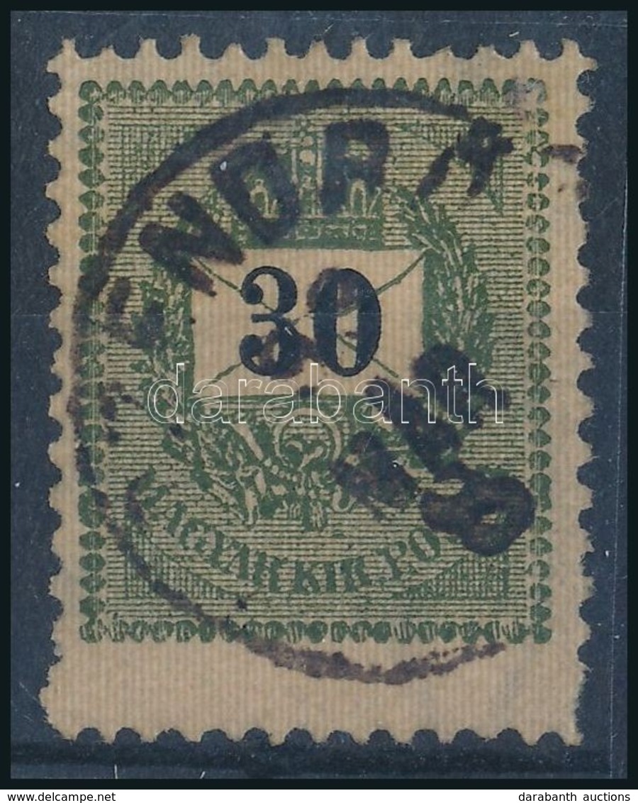 O 1889 30kr Alul Elfogazva, Két Foglyuk Kimaradt, Mert Megugrott A Fogazóléc / Shifted Perforation - Sonstige & Ohne Zuordnung