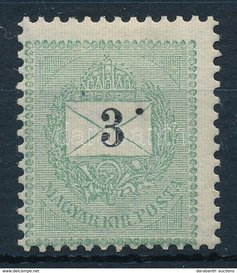 * 1898 3kr, Nagy Fekete Festékfolt Az értékszámtól Jobbra / Black Paint Spot At Numeral - Sonstige & Ohne Zuordnung