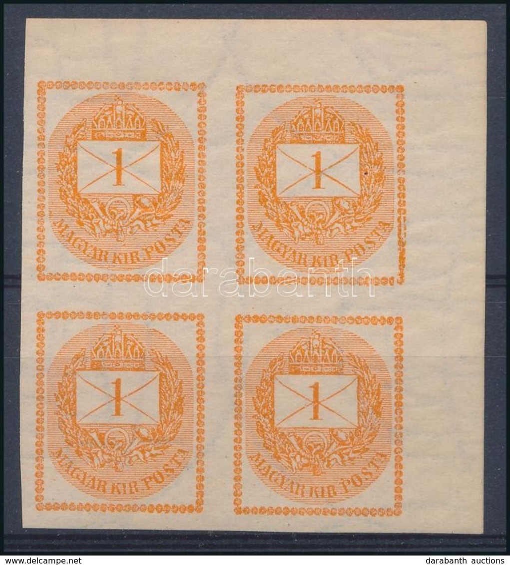 ** 1898 Hírlapbélyeg ívsarki Négyestömb / Newspaper Stamp Corner Block Of 4 - Sonstige & Ohne Zuordnung