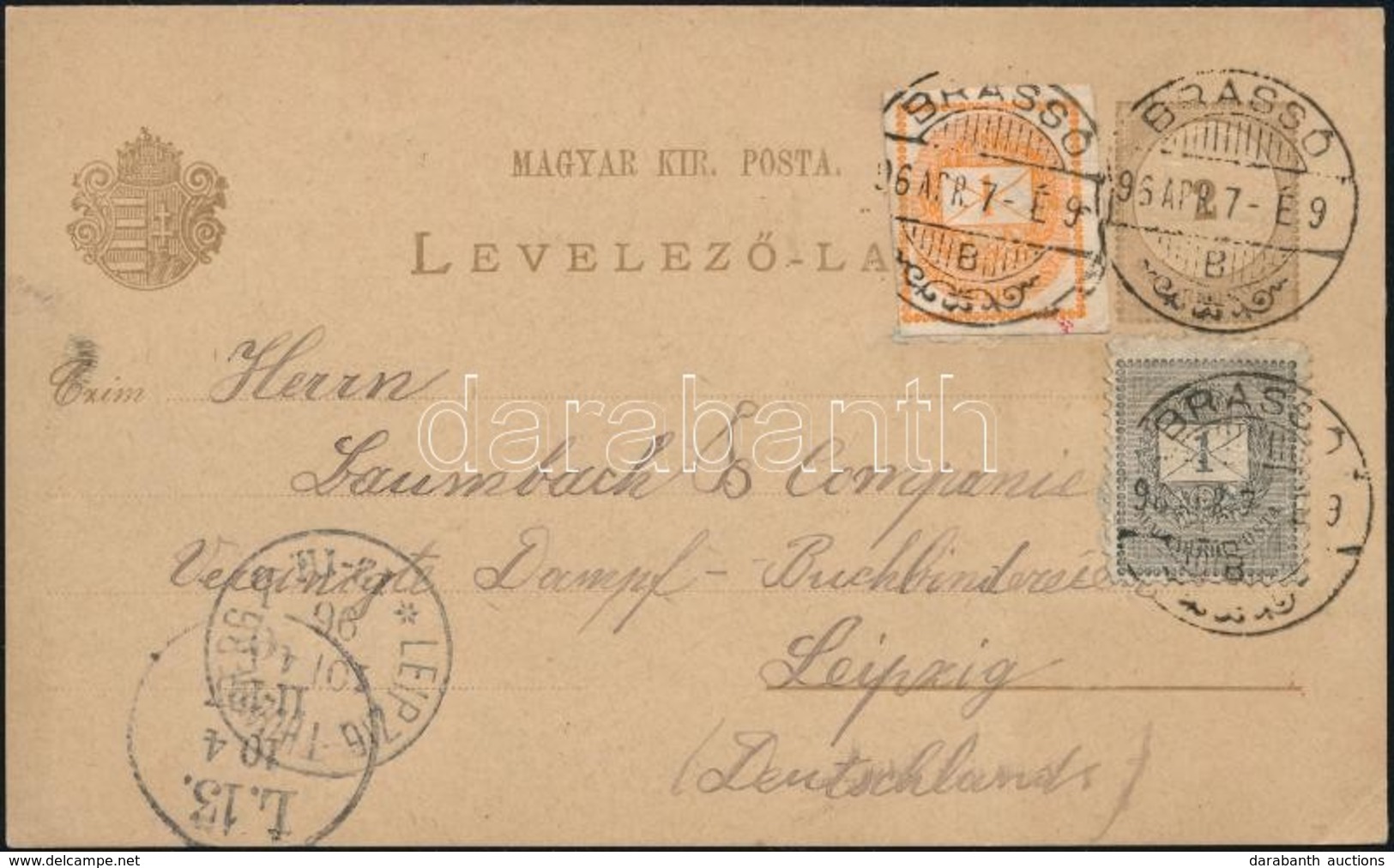 1896 2kr Díjjegyes Levelezőlap 1kr Feketeszámú és 1kr Hírlapbélyeg Díjkiegészítéssel. Nagyon Ritka Vegyes Felhasználás!  - Sonstige & Ohne Zuordnung