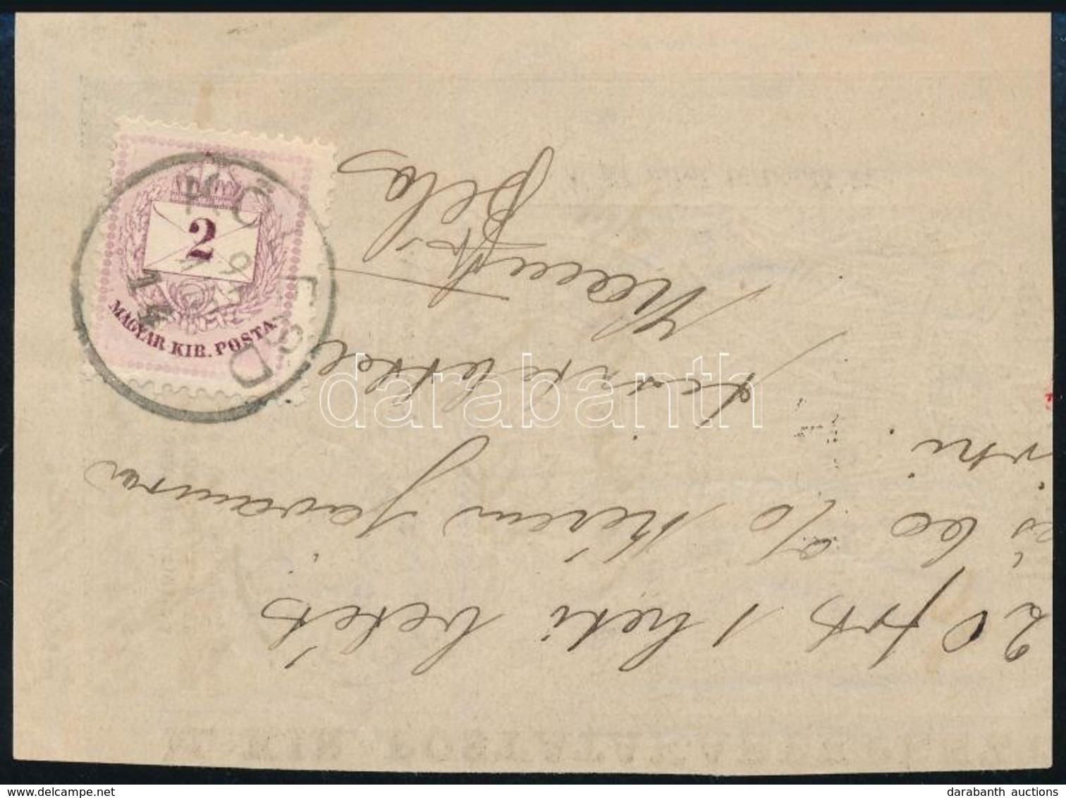 1896 2kr Postautalvány Hátoldalán / Mi 21 On PS-money Order Piece - Sonstige & Ohne Zuordnung