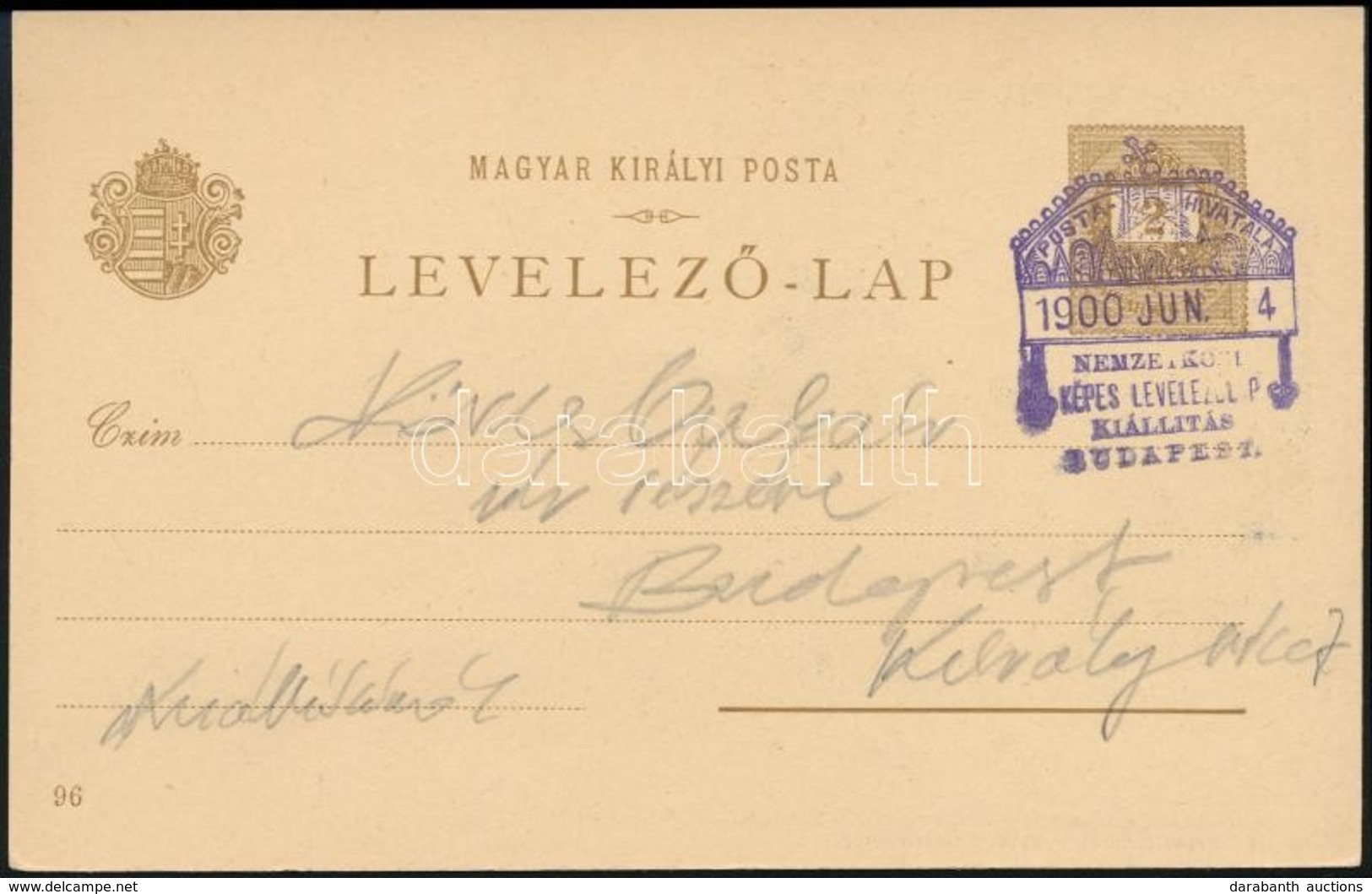 1900 2kr Millenniumi Helyi Díjjegyes Levelezőlap NEMZETKÖZI KÉPES LEVELEZŐLAP KIÁLLÍTÁS  Alkalmi Bélyegzéssel / Milleniu - Sonstige & Ohne Zuordnung