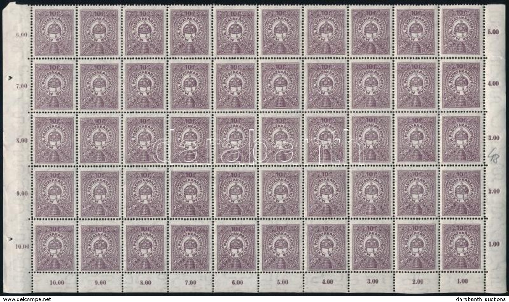 ** 1916 Postatakarék Fél ív, 3 Bélyegen Pont Az A és K Között / Mi 179 Half Sheet, Point Between A And K On 3 Stamps - Sonstige & Ohne Zuordnung