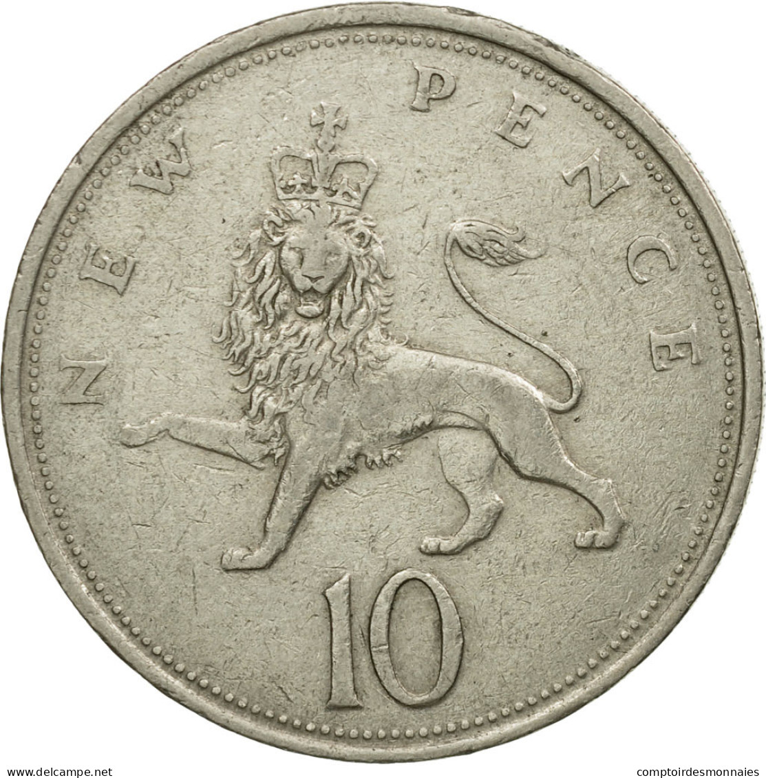 Monnaie, Grande-Bretagne, Elizabeth II, 10 New Pence, 1969, TTB, Copper-nickel - 10 Pence & 10 New Pence