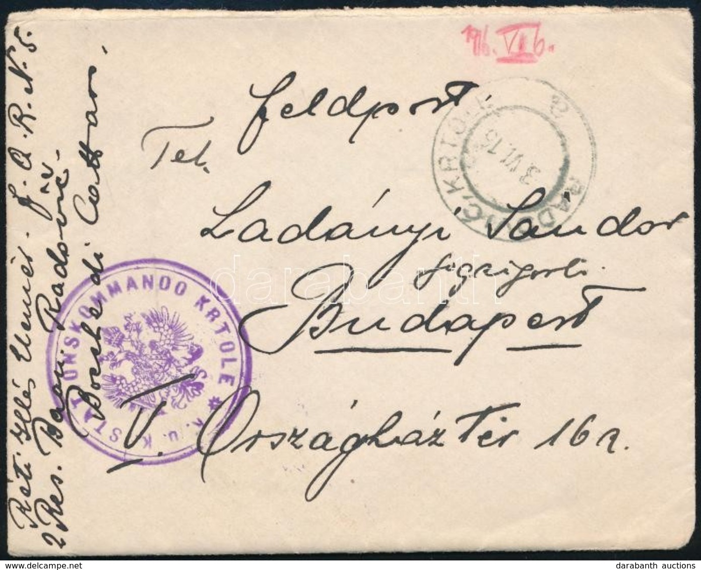 1916 Tábori Posta Levél Tartalommal Montenegróból / Field Post Cover With Content From Montenegro 'K.u.k. STATIONSKOMMAN - Sonstige & Ohne Zuordnung