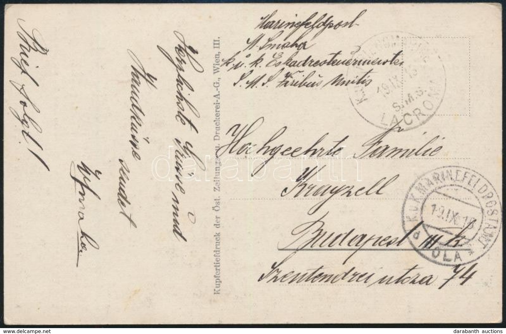 1915 Tábori Posta Képeslap / Field Postcard 'S.M.S. LACROMA' - Autres & Non Classés