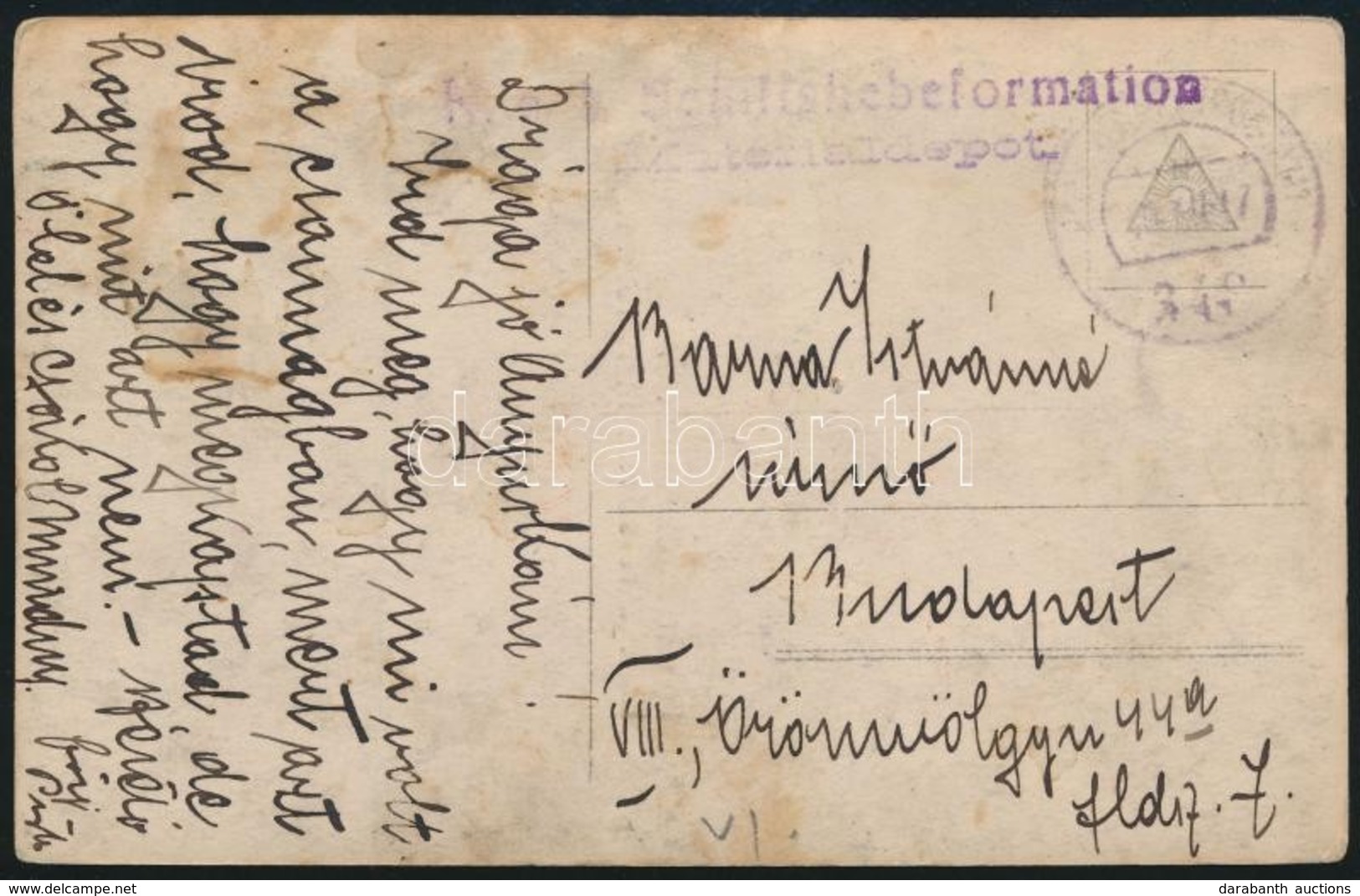 1915 Tábori Posta Képeslap / Field Postcard 'K.u.k. Schiffshebeformation Materialdepot' + 'EP 348' - Sonstige & Ohne Zuordnung