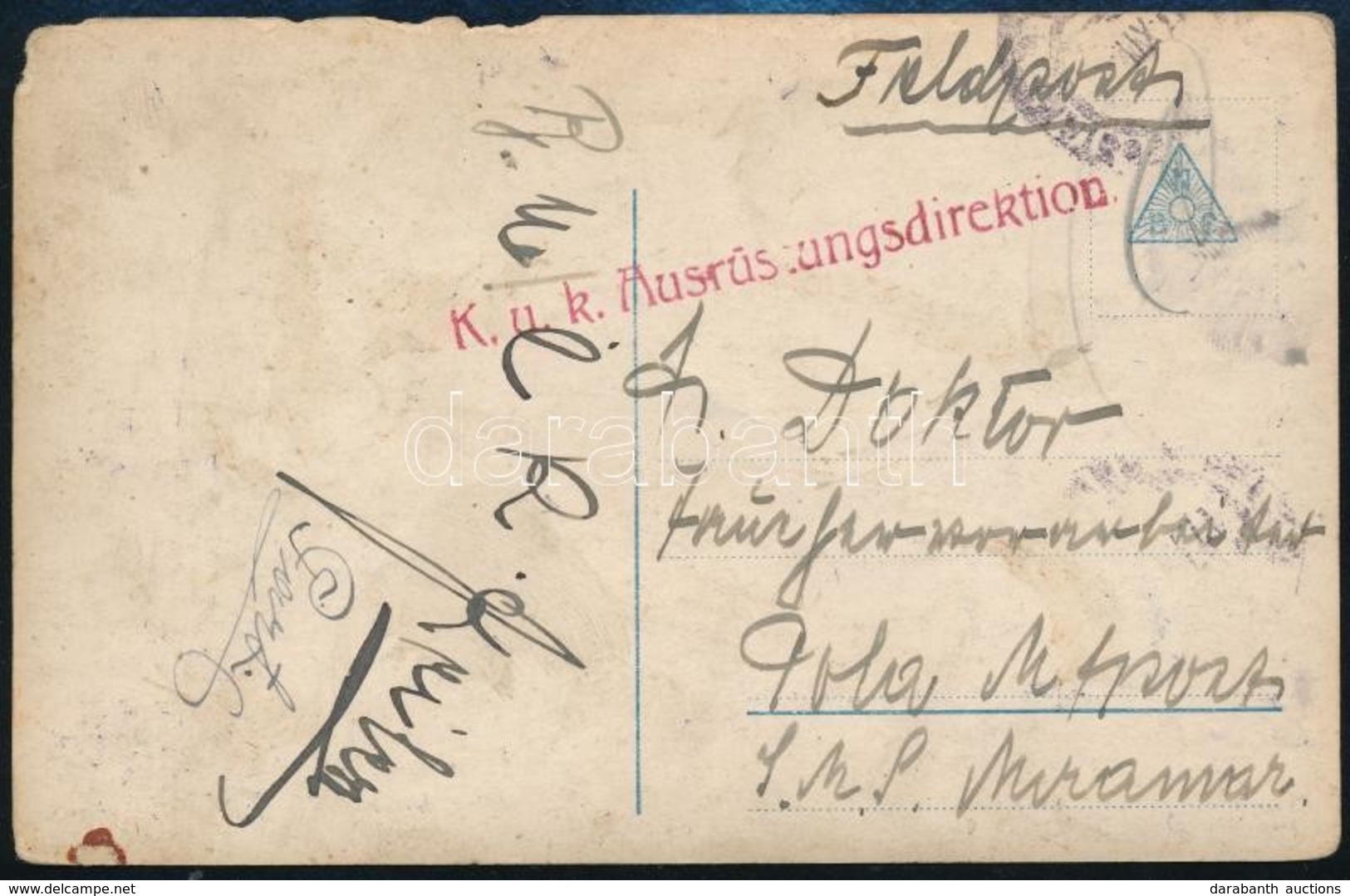 ~1916 Tábori Posta Képeslap Az S.M.S. Miramar Hajóra Küldve / Field Postcard Sent To The S.M.S. Miramar Ship 'K.u.k. Aus - Autres & Non Classés