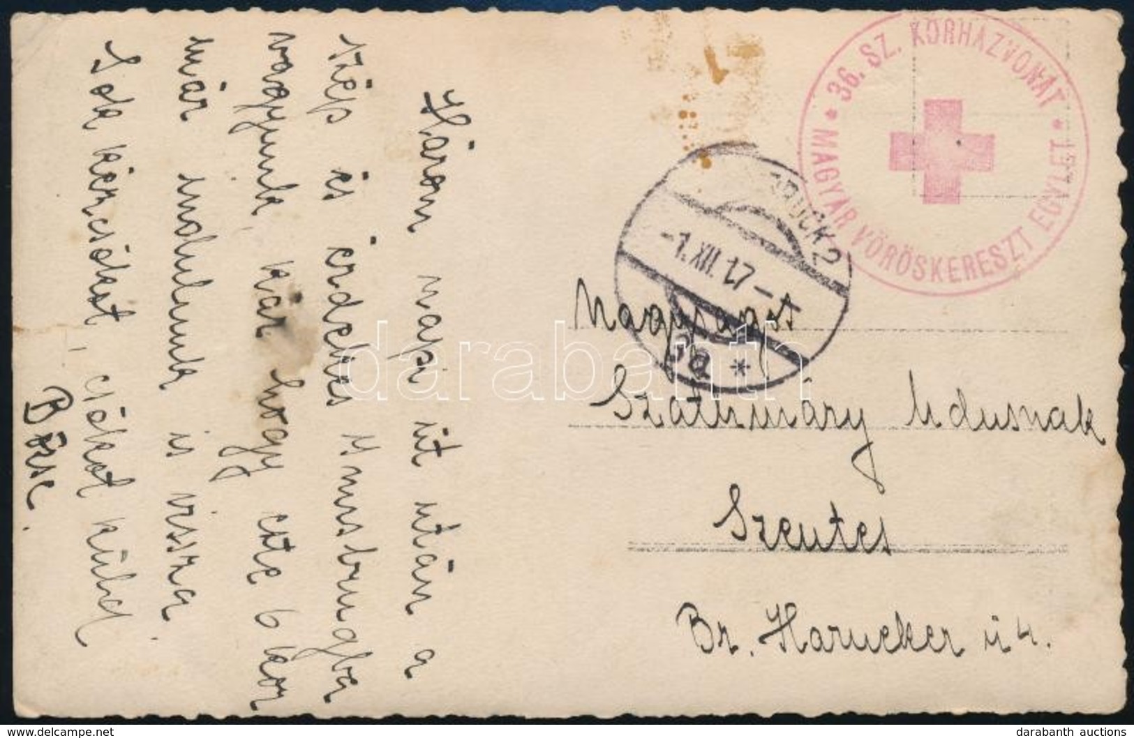 1917 Tábori Posta Képeslap / Field Postcard '36. SZ. KÓRHÁZVONAT MAGYAR VÖRÖSKERESZT EGYLET' - Other & Unclassified