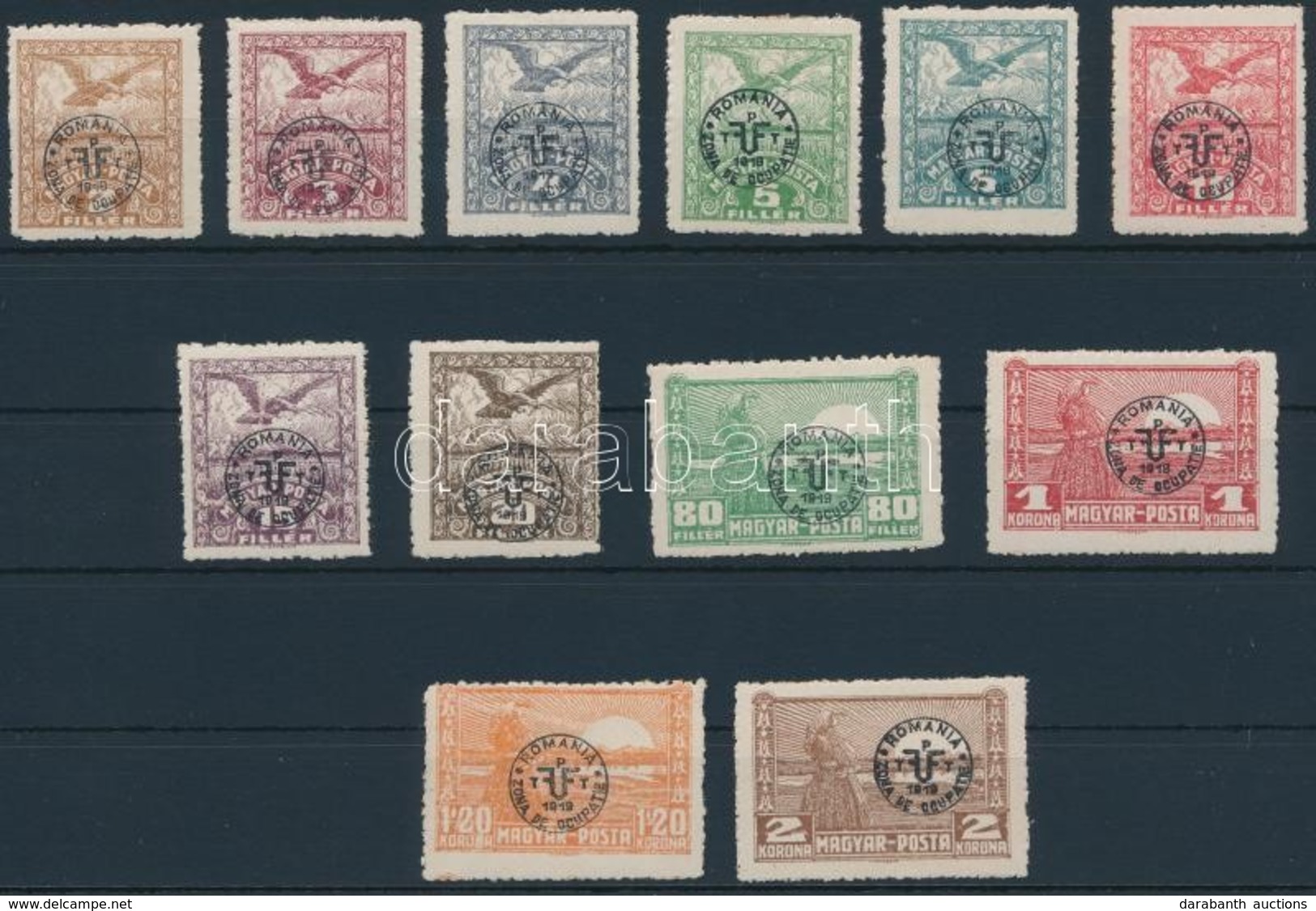 ** Debrecen II. 1920 Sor Fényes Krétapapíron (21.200) / Mi 76-83y + 92-95y Signed: Bodor - Altri & Non Classificati