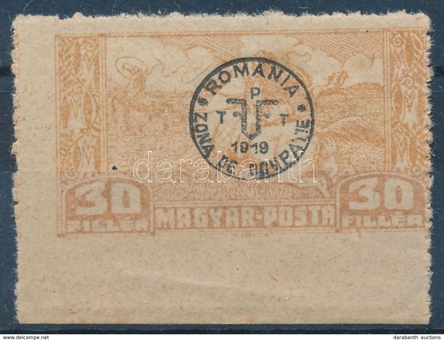 ** Debrecen II. 1920 30f Alul Fogazatlan / Mi 85x Imperforate Below. Signed: Bodor (gumihiba / Gum Disturbance) - Sonstige & Ohne Zuordnung