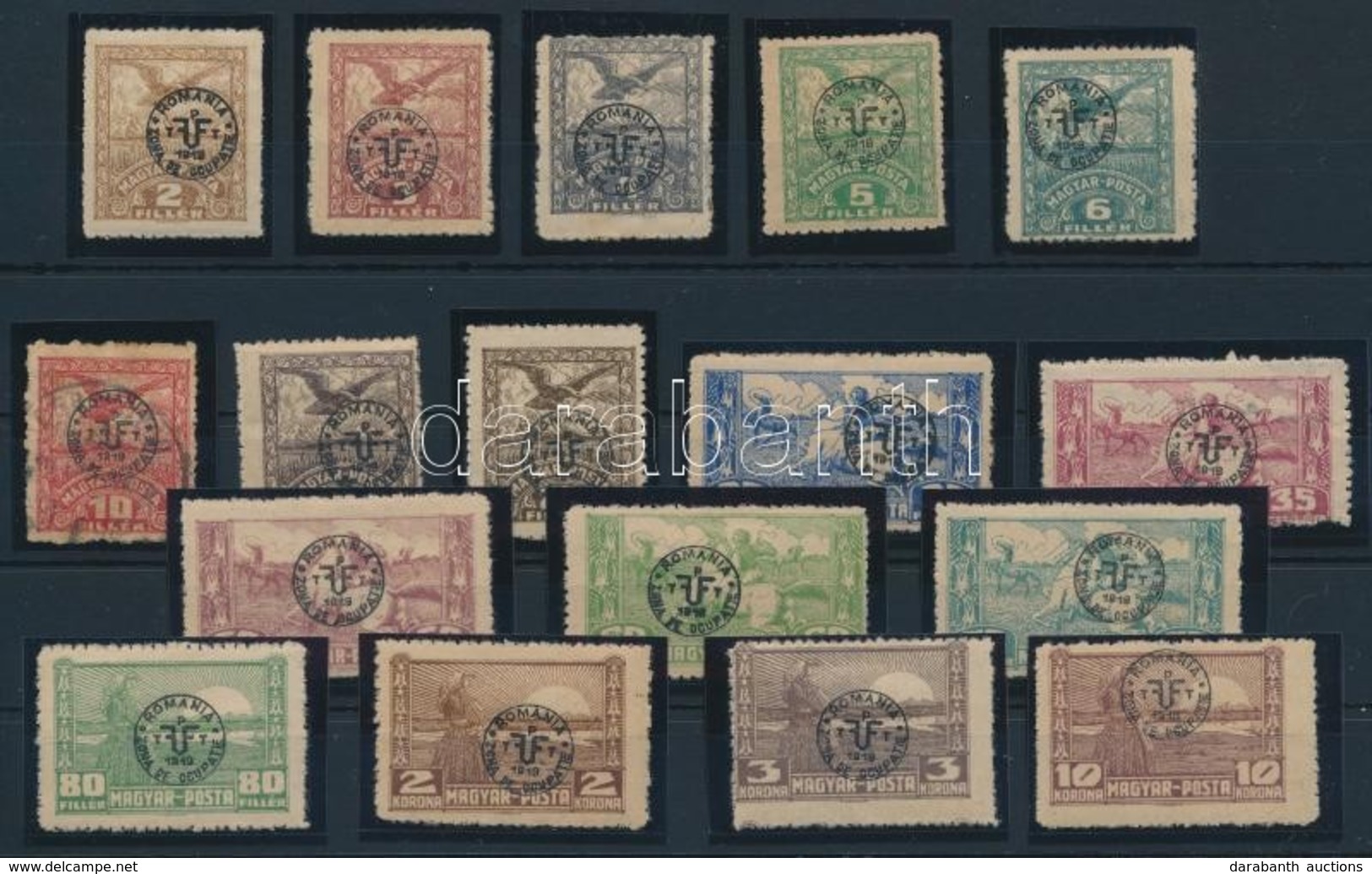 ** (*) * O Debrecen II. 1919 17 Klf Bélyeg Közönséges Papíron (17.500) / 17 Different Stamps. Signed: Bodor - Sonstige & Ohne Zuordnung