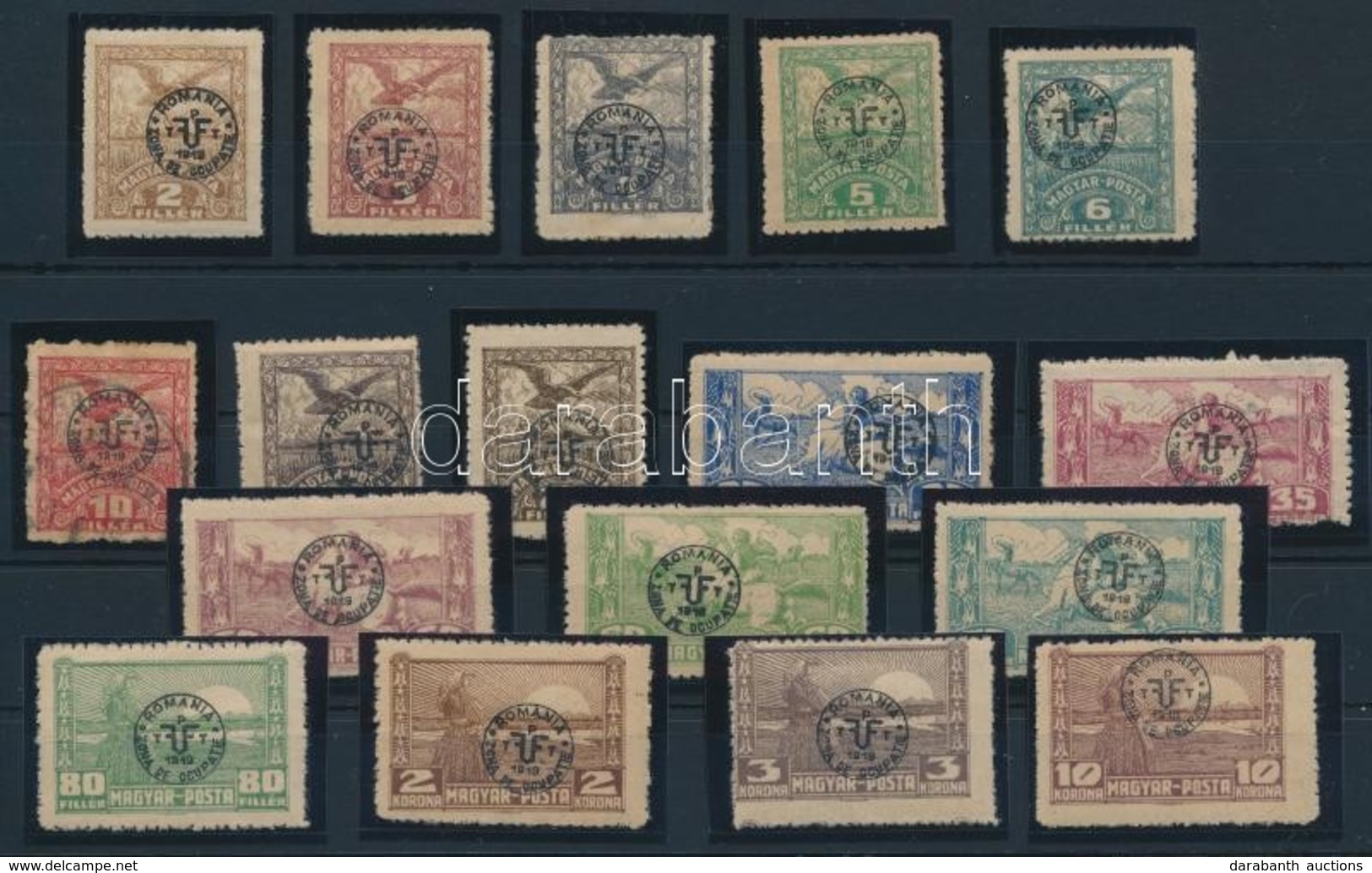 ** (*) * O Debrecen II. 1919 17 Klf Bélyeg Közönséges Papíron (17.500) / 17 Different Stamps. Signed: Bodor - Autres & Non Classés