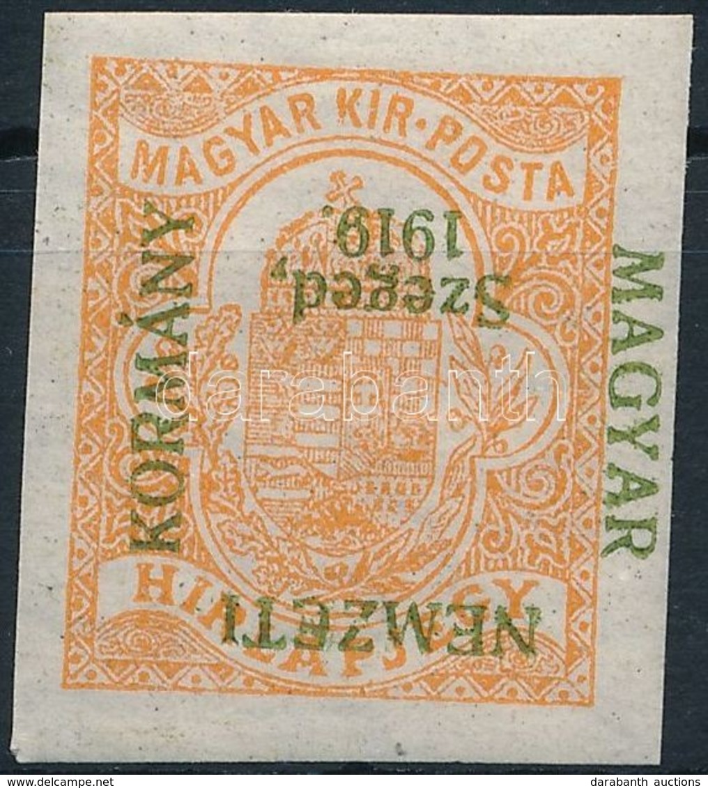 * Szeged 1919 Hírlapbélyeg Fordított Felülnyomással (20.000) / Mi 1 With Inverted Overprint. Signed: Bodor - Autres & Non Classés