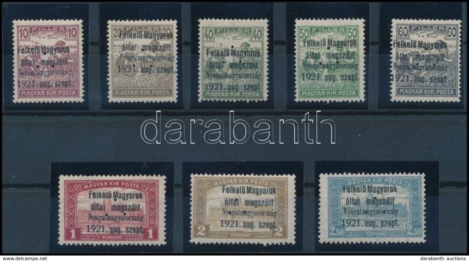 ** * Nyugat-Magyarország I. 1921 8 Klf érték 3-as Lyukasztással (**82.300) / 8 Different Stamp With 3 Hole Punching. Sig - Sonstige & Ohne Zuordnung