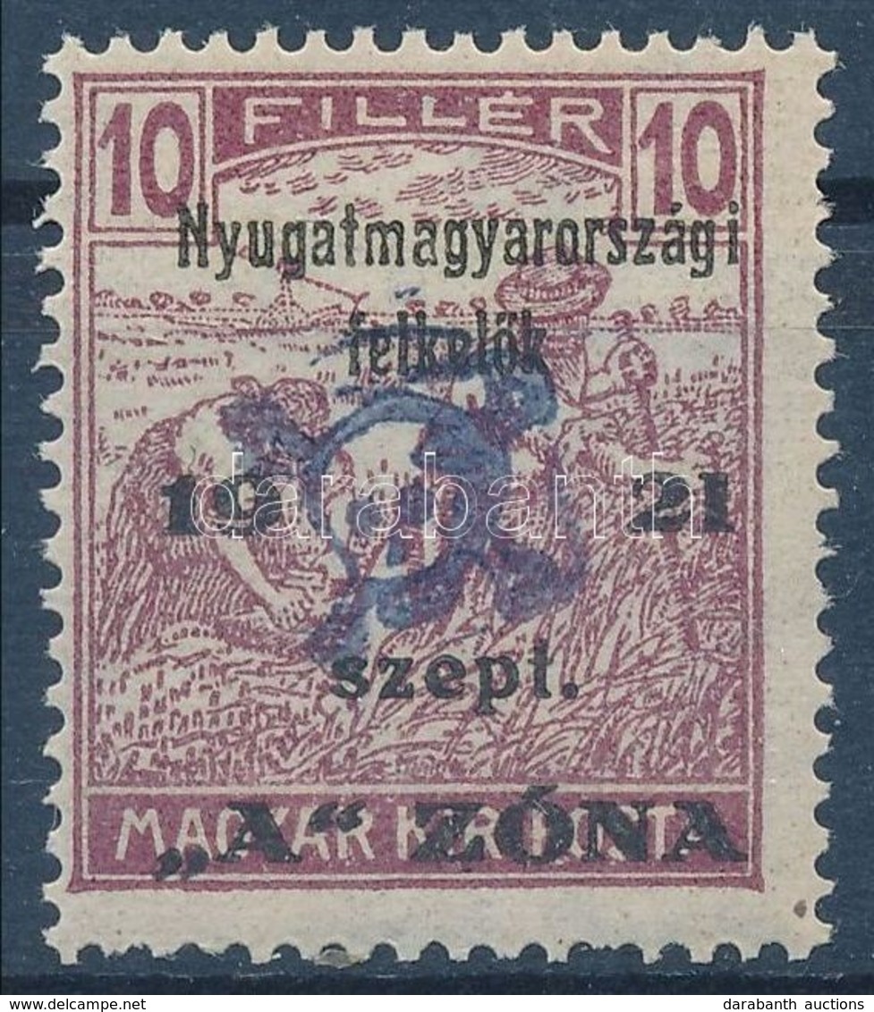 ** Nyugat-Magyarország II. 1921 Arató 10f (20.000) / Mi 12 Signed: Bodor - Autres & Non Classés