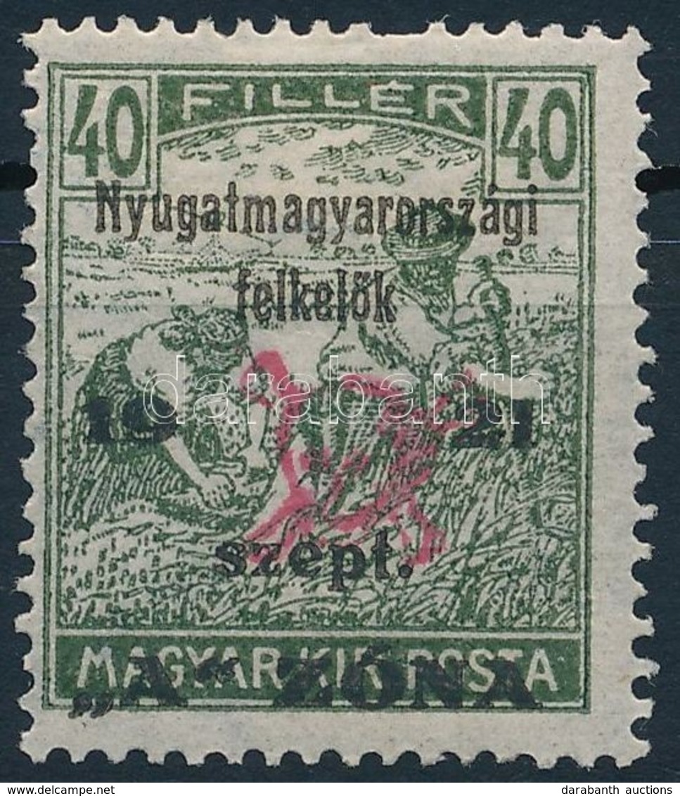 * Nyugat-Magyarország II. 1921 Arató 40f (40.000) / Mi 15 Signed: Bodor - Sonstige & Ohne Zuordnung