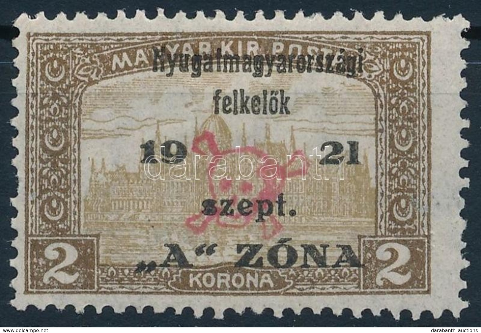 * Nyugat-Magyarország II. 1921 Parlament 2K (40.000) / Mi 19 Signed: Bodor - Sonstige & Ohne Zuordnung