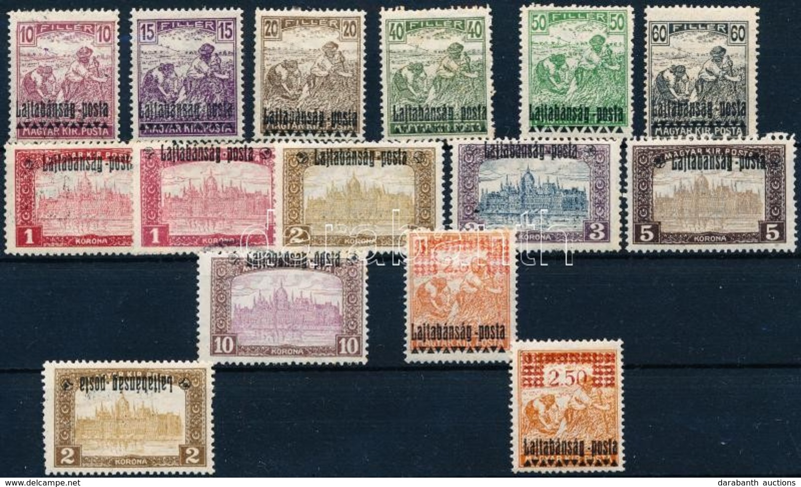 ** * Nyugat-Magyarország III. 1921 15 Db Bélyeg, Közte 2,50f/2f  Tévnyomat, Fordított Felülnyomás / 15 Stamps, Few With  - Sonstige & Ohne Zuordnung