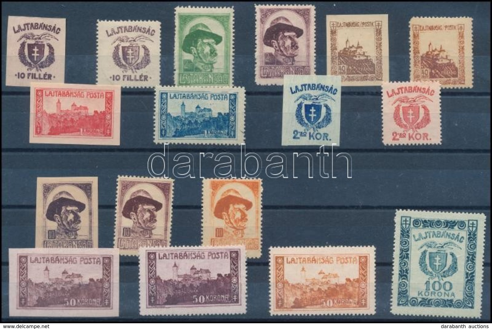 ** (*) * Nyugat-Magyarország VII. 1921 17 Db Bélyeg: 6 Fogazott, 6 Vágott és 5 Színpróbanyomat/ 17 Stamps: 6 Perforated, - Sonstige & Ohne Zuordnung