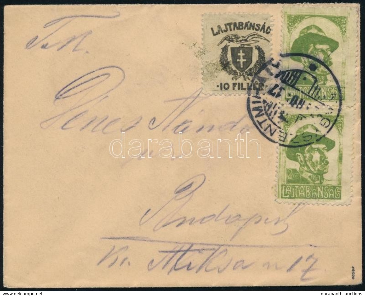 1921 Nov. 17. Lajtabánság Bélyegek Utolsó Napi Felhasználás Levélen 'NAGYSZENTMIHÁLY' / Used On The Last Day Signed: Bod - Sonstige & Ohne Zuordnung