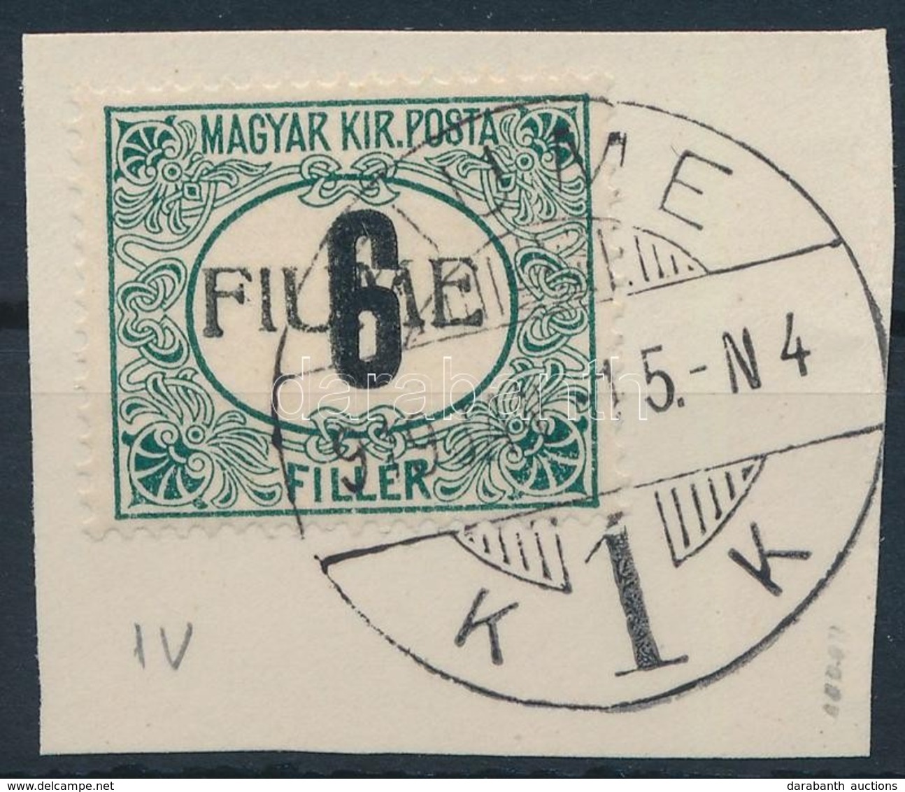 Fiume 1918 Feketeszámú Portó 6f Kézi IV. Felülnyomással (45.000) / Mi P1 With Manual Overprint IV. Signed: Bodor - Altri & Non Classificati