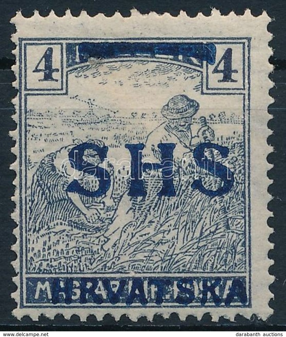 * SHS 1918 Arató 4f Próbanyomat, Részleges Gépszínátnyomattal / Proof. Signed: Bodor - Autres & Non Classés