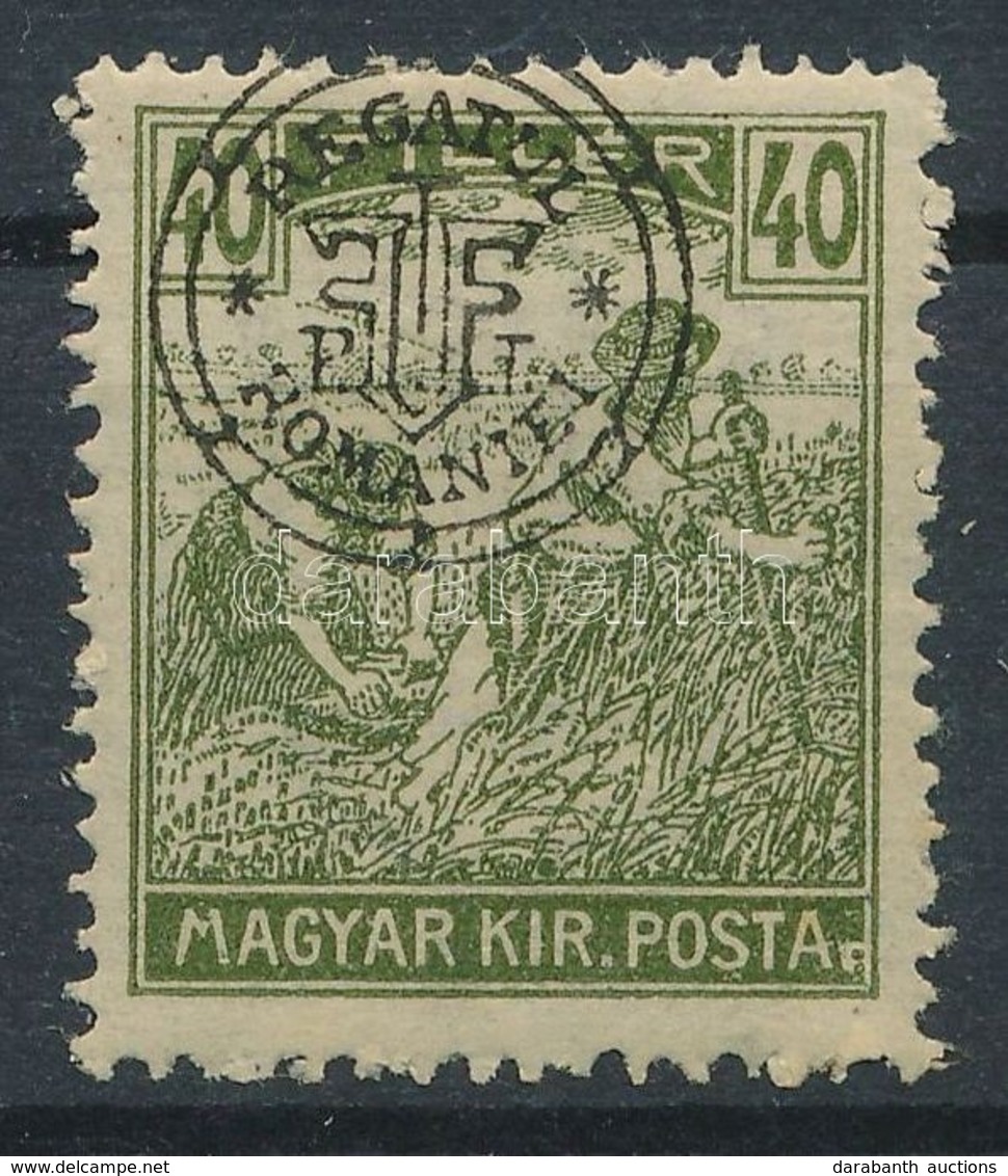 ** 1919 Arató 40f A Felülnyomás Látványos Elcsúszásával, A BANI Felirat Hiányzik / Mi 36 I. With Shifted Overprint. Sign - Sonstige & Ohne Zuordnung