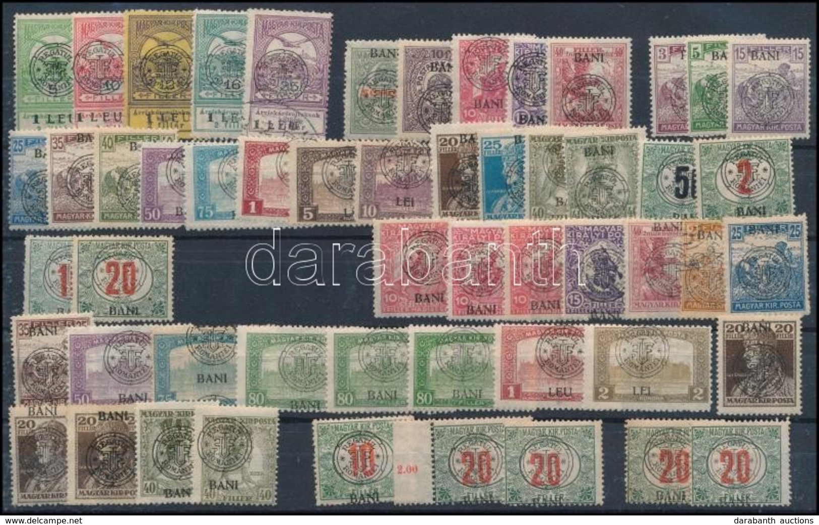 ** * O Kolozsvár 1919 54 Db Bélyeg, Közte Eltolódott Felülnyomásokkal, Lemezhibák / 54 Stamps With Few Shifted Perf., Pl - Sonstige & Ohne Zuordnung