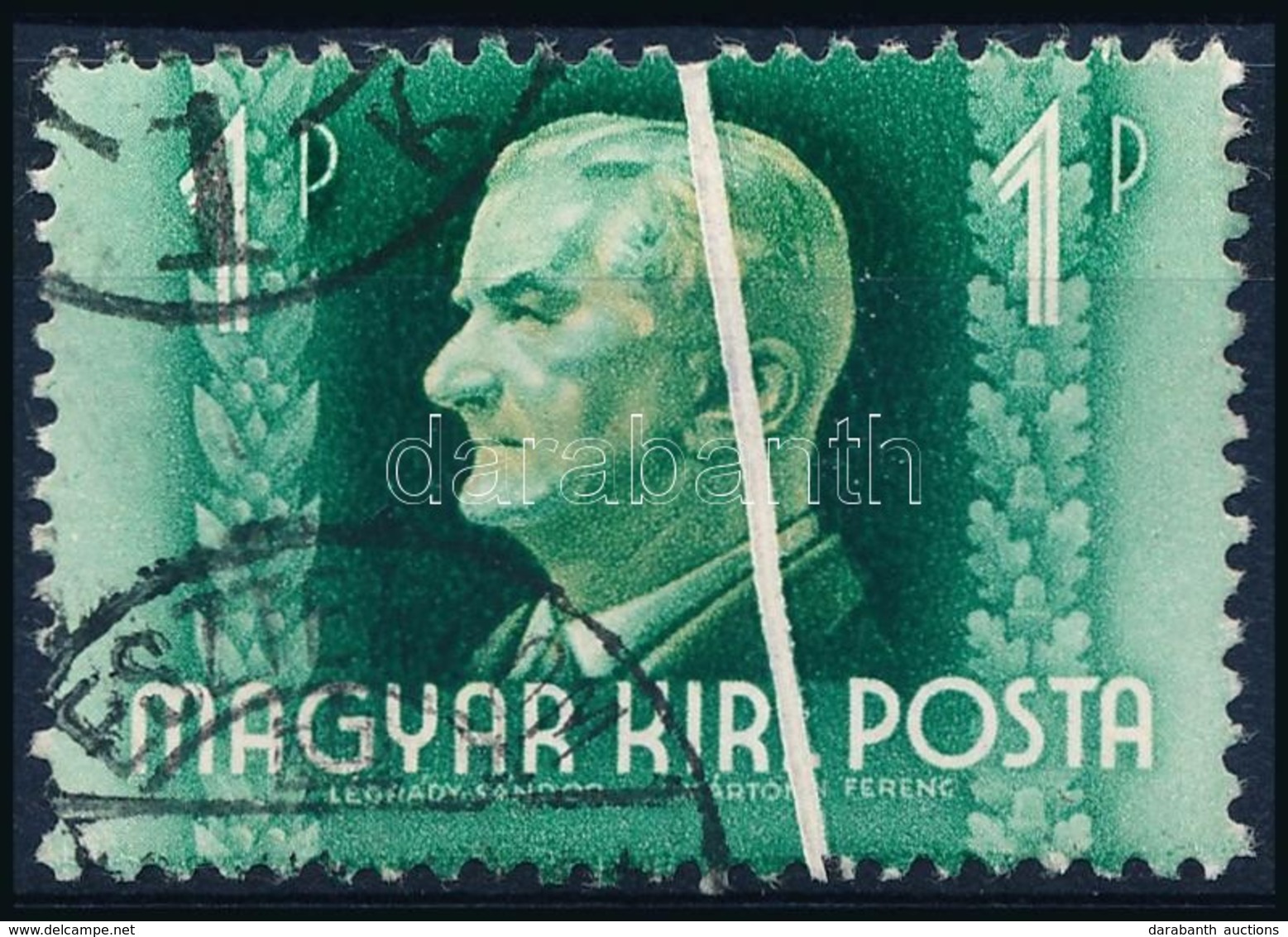 O 1941 Kormányzói Arcképsor (II.) 1P Erős Papírránccal / Mi 657 With Paper Crease - Sonstige & Ohne Zuordnung