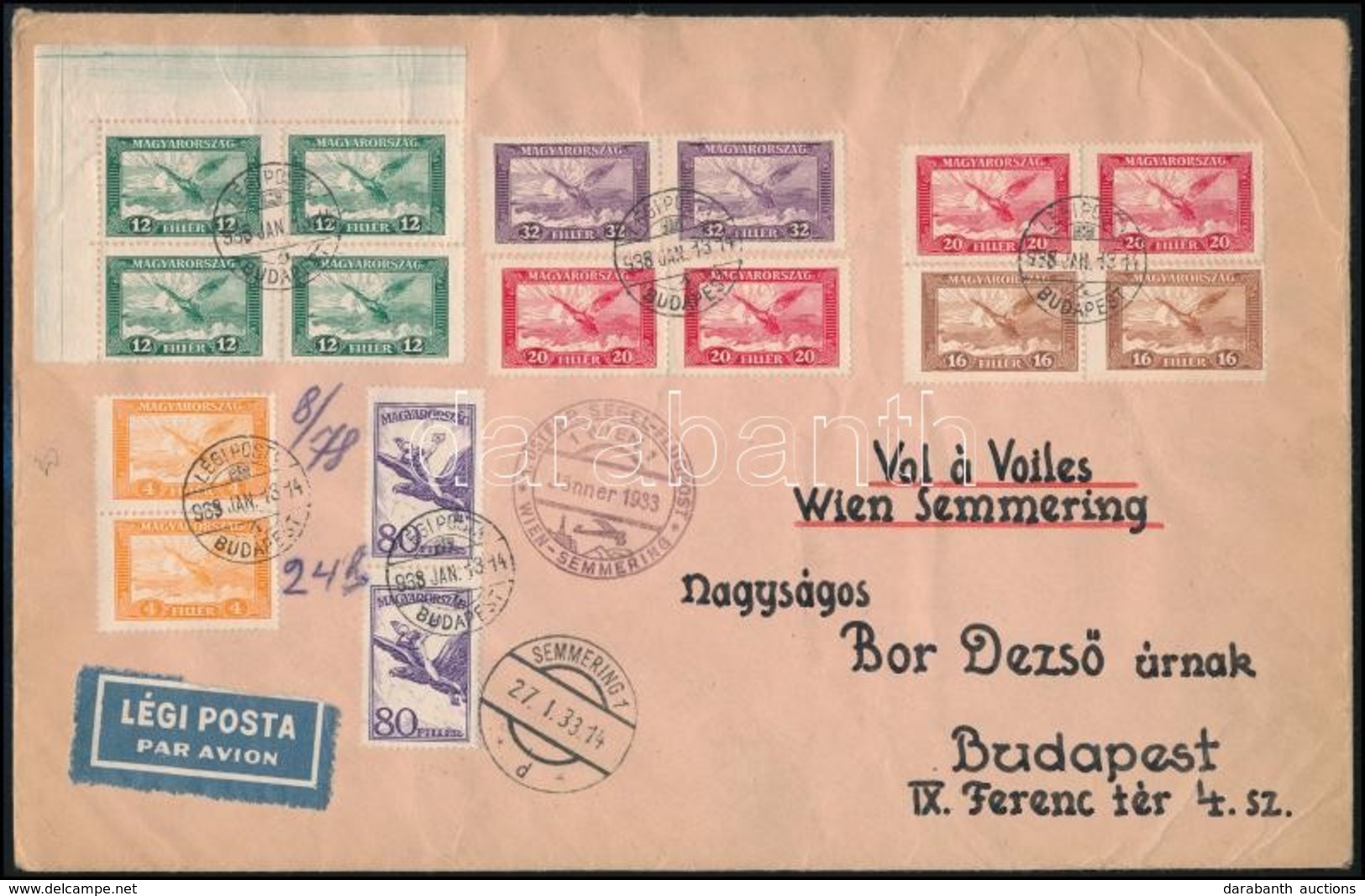 1933 1. Osztrák Vitorlázó Repülés Alkalmi Légi Levél / Special Airmail Cover - Sonstige & Ohne Zuordnung