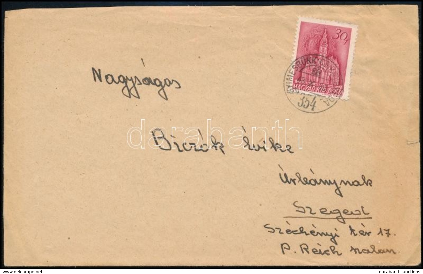 1943 Levél GYIMESBÜKK-CSÍKSZEREDA 354 Vasúti Bélyegzéssel / Cover With Railway Postmark - Sonstige & Ohne Zuordnung