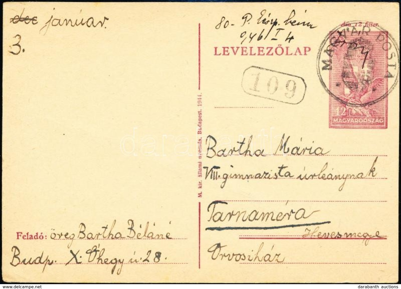 1946 Díjjegyes Levelezőlap Készpénzes Bérmentesítéssel Tarnamérára / PS-card With Handwritten Franking - Sonstige & Ohne Zuordnung