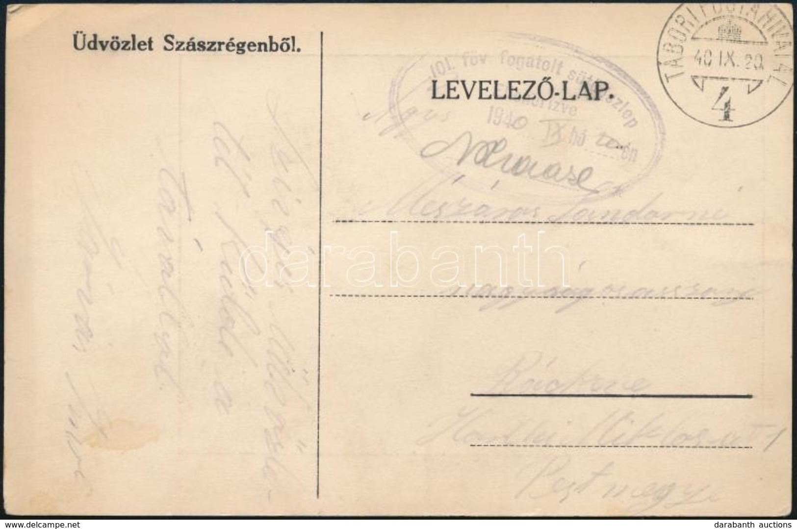 1940 Tábori Posta Képeslap / Field Postcard '101. Főv. Fogatolt Sütőoszlop' + 'TP 4' - Sonstige & Ohne Zuordnung