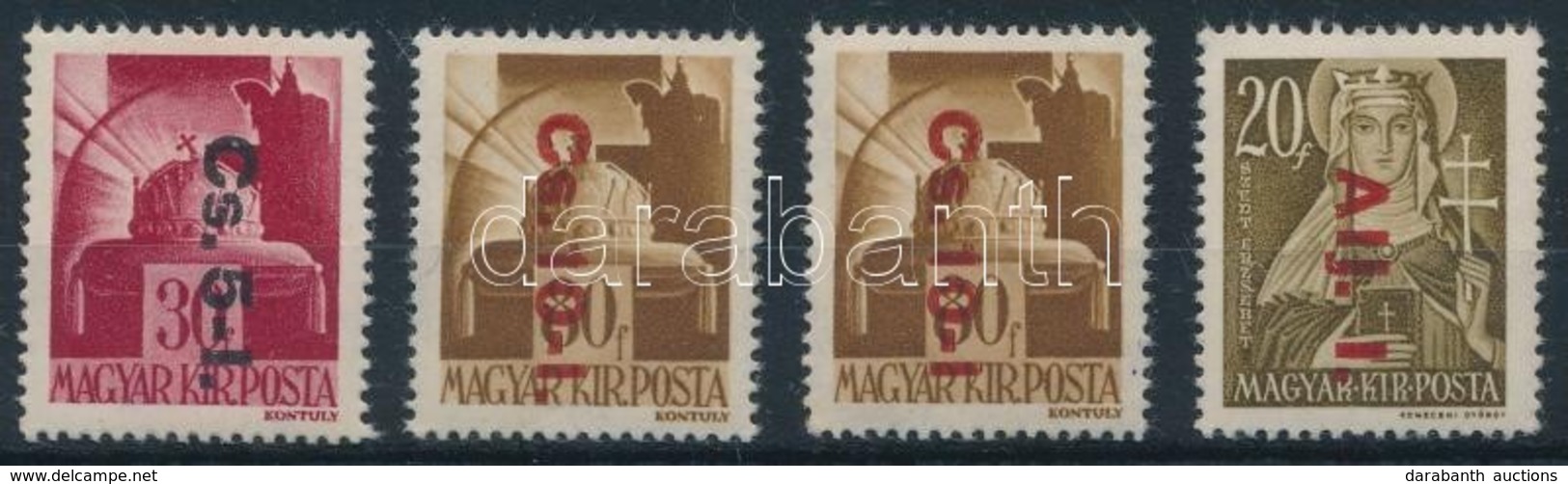 ** 1946 Betűs 4 Db Bélyeg Tévnyomattal / 4 Stamps With Plate Variety - Sonstige & Ohne Zuordnung
