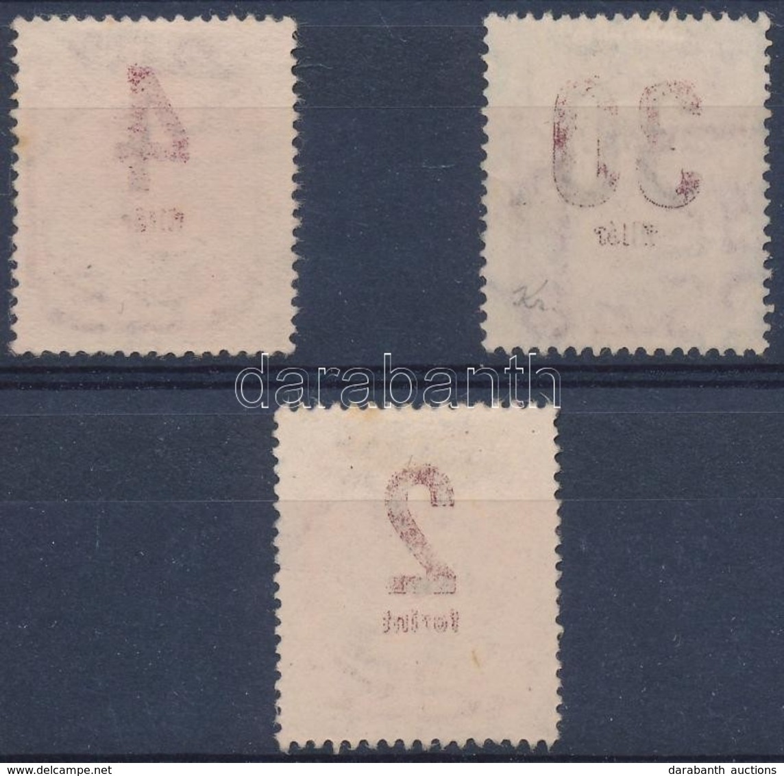 O 1946 3 Db Forint-fillér Portó Bélyeg Az értékszám Gépszínátnyomatával / 3 Postage Due Stamps With Machine Offset - Otros & Sin Clasificación