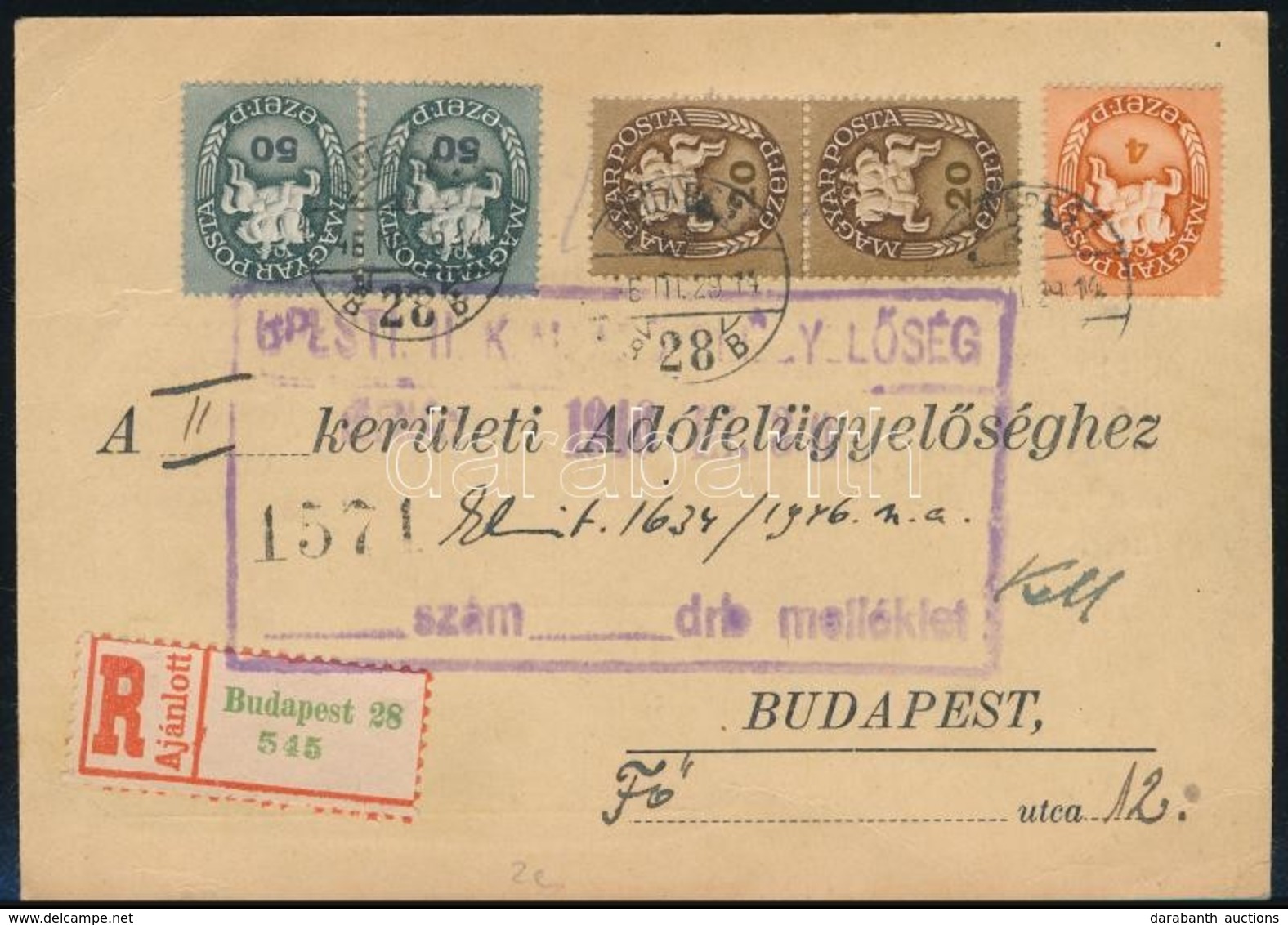 1946 (10. Díjszabás ) Budapest Helyi Levelezőlap / Registered Local Cover - Sonstige & Ohne Zuordnung