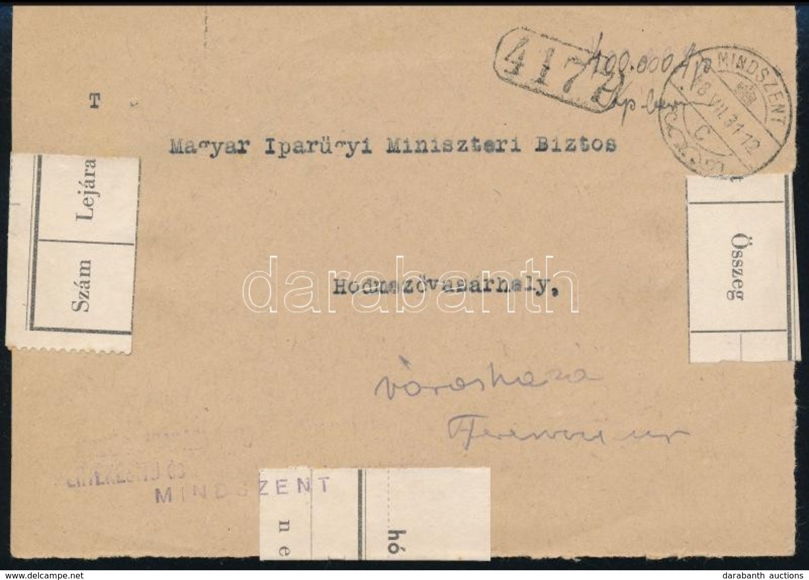 1946 (27. Díjszabás) Távolsági Levél 400.000 AP Készpénzes Bérmentesítéssel, Az Infláció Utolsó 12 órájában / Domestic C - Sonstige & Ohne Zuordnung