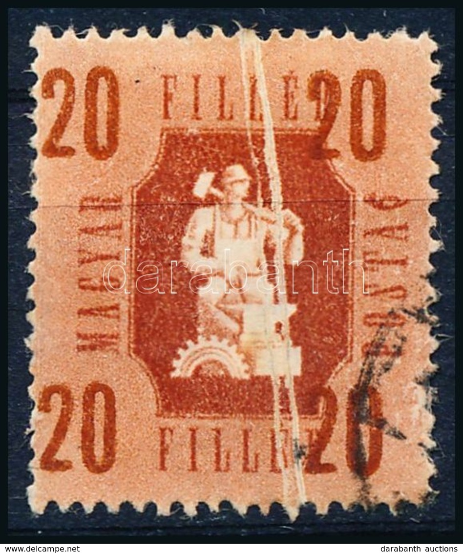 O 1946 Forint-fillér 20f értékszám Eltolódással, Dupla Papírránccal / Mi 950 With Shifted Numeral, Double Paper Crease - Autres & Non Classés