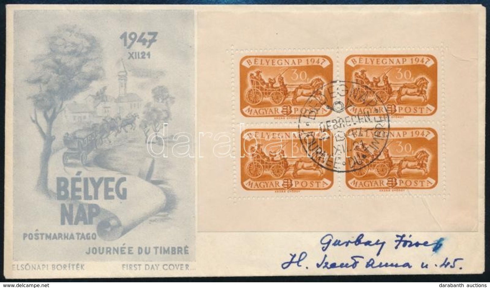 1947 Bélyegnap Kisív FDC-n / Mi 999 Mini Sheet On FDC - Sonstige & Ohne Zuordnung