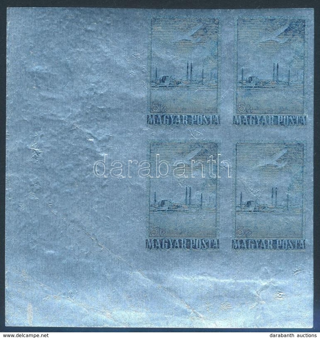 ** 1955 Alumínium ívsarki Vágott Négyestömb Hatalmas ívsarokkal / Mi 1449 Imperforate  Block Of 4 With Very Large Corner - Sonstige & Ohne Zuordnung