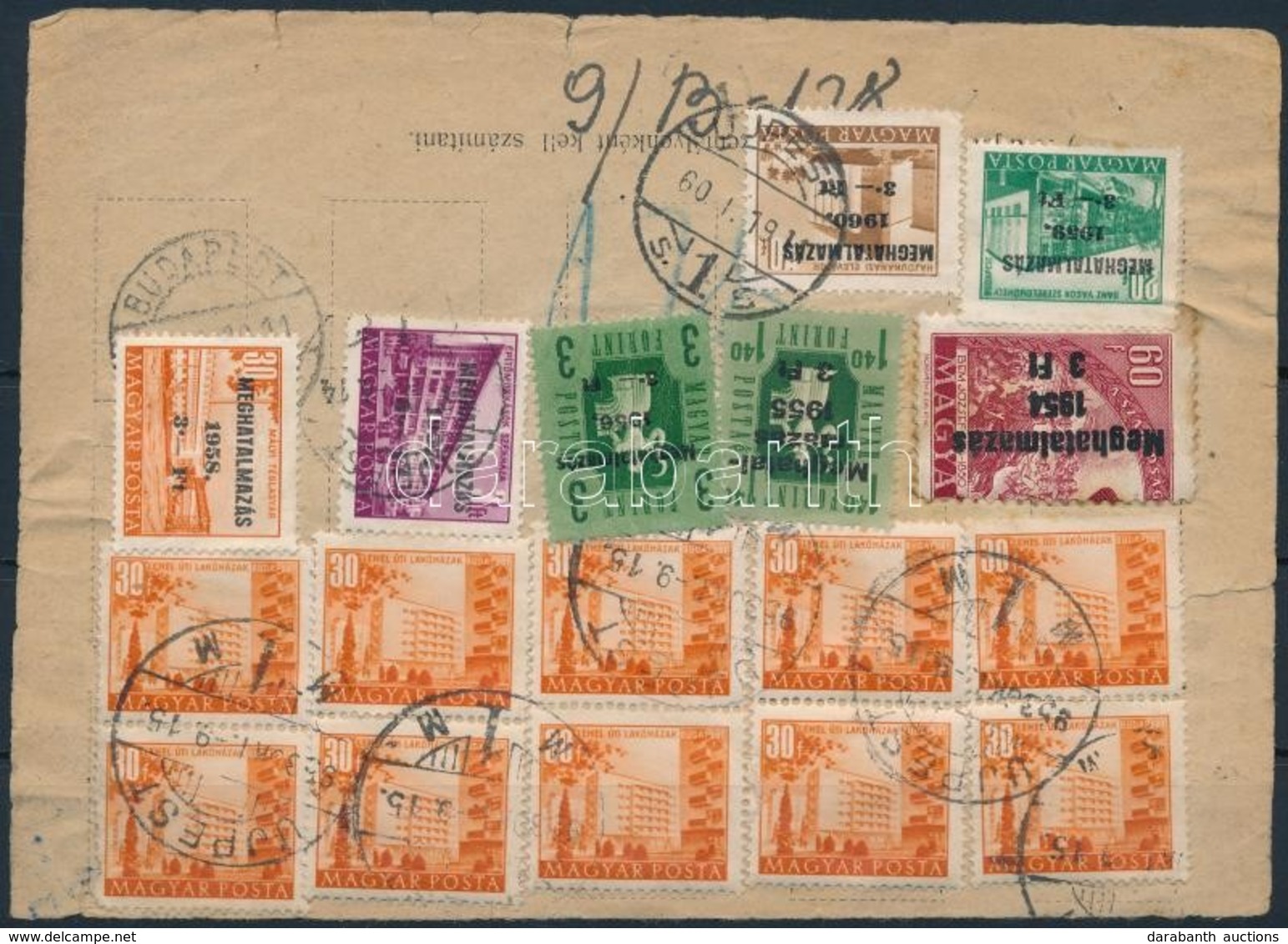 1953-1960 Meghatalmazás 17 Db Bélyeggel / Authorisation With 17 Stamps - Sonstige & Ohne Zuordnung