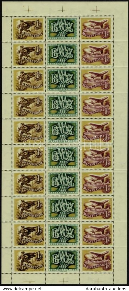 ** 1957 Bélyegnap Hajtott Teljes ív (5.000) / Mi 1501-1502 Folded Complete Sheet - Autres & Non Classés