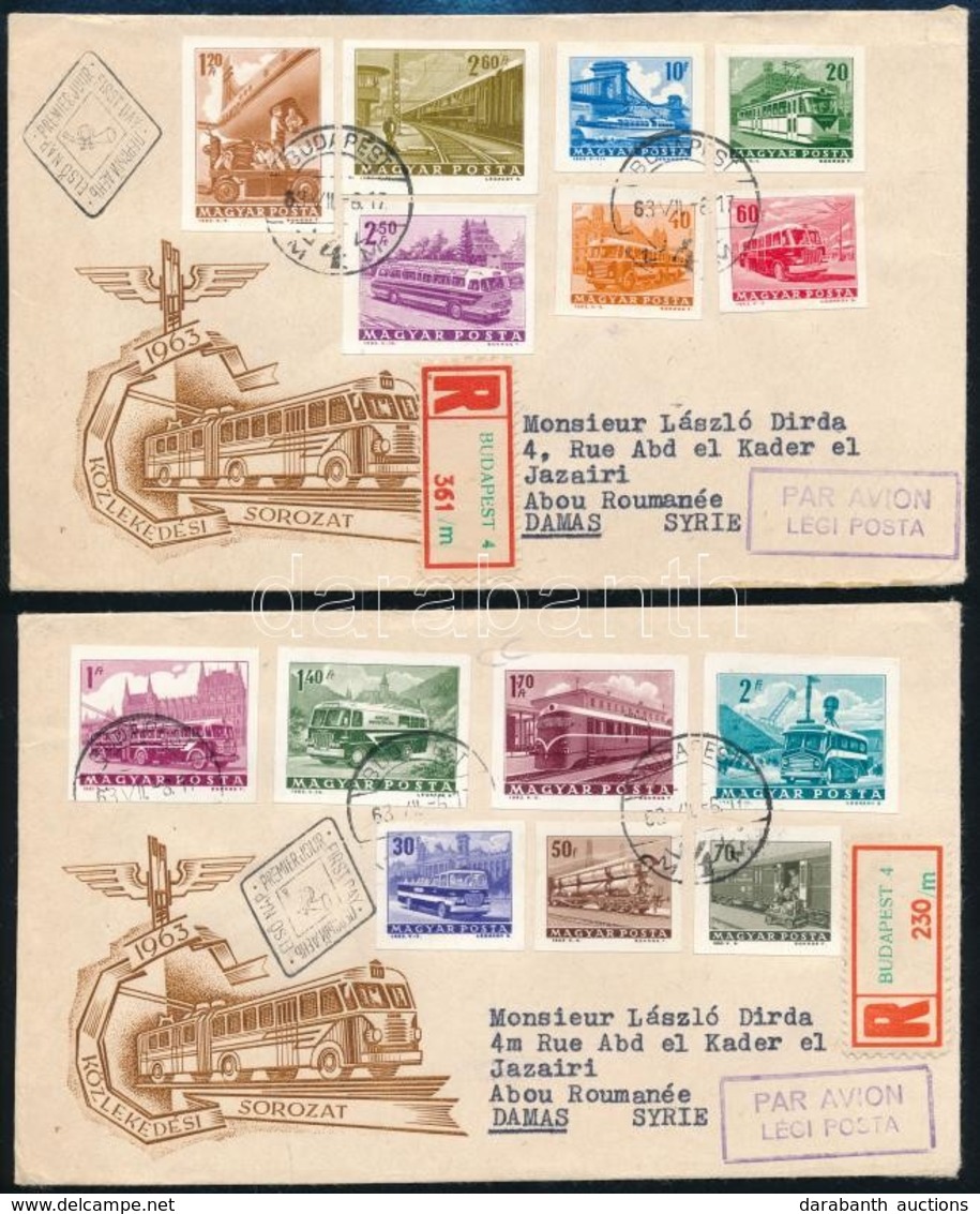 1963 Közlekedés I. Vágott Sor 2 Db Ajánlott FDC-n (15.000) / Mi 1924-1937 Imperforate Set On 2 Registered FDC's - Autres & Non Classés