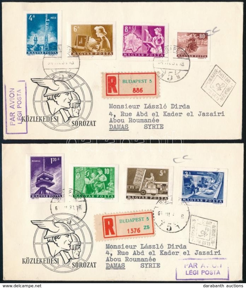 1964 Közlekedés II. Vágott Sor 2 Db Ajánlott FDC-n (6.000) / Mi 2009-2016 Imperforate Set On 2 Registered FDC's - Sonstige & Ohne Zuordnung